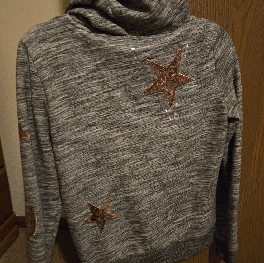 Gray PINK Zip-Up Hoodie